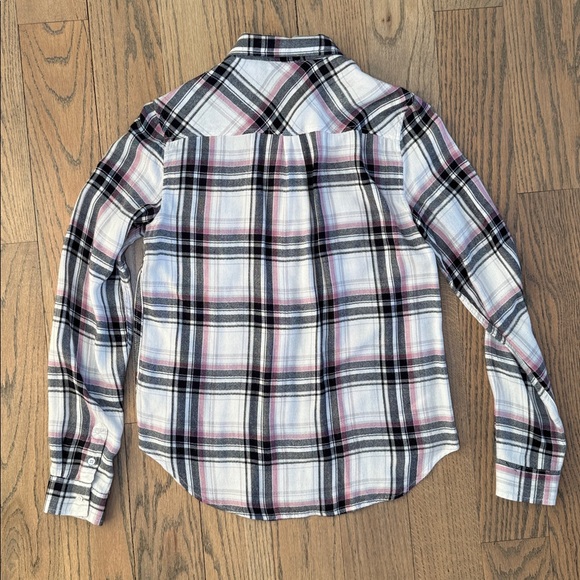 Paige Women’s Pink Black and White Thin Flannel Button Up Flannel Size Small - Picture 6 of 9